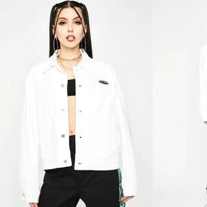 Local Heroes Women's White Denim 100% Cotton Jacket size Small